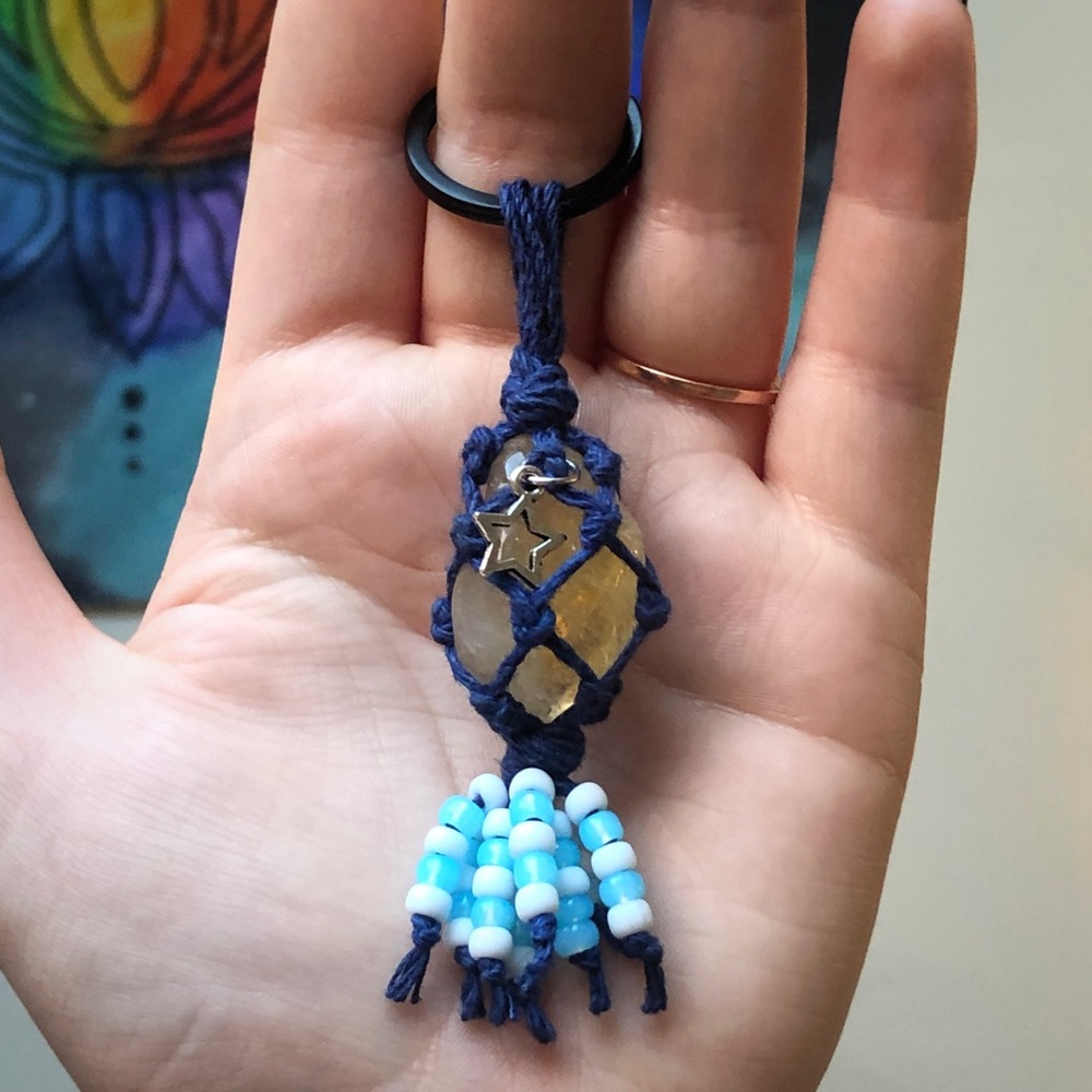 Citrine Crystal Keychain